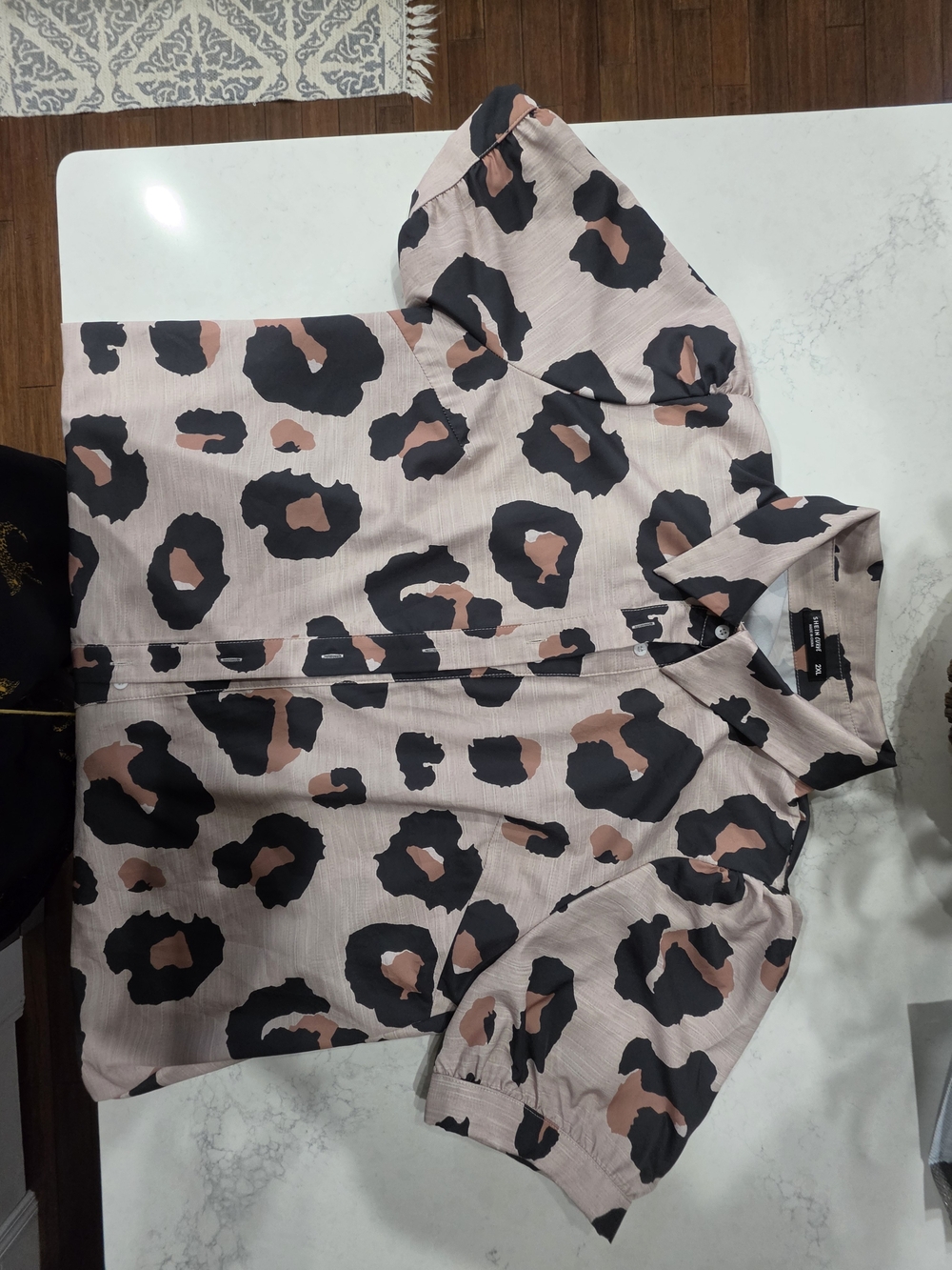 SHEIN  Animal Print Short Sleeve Blouse